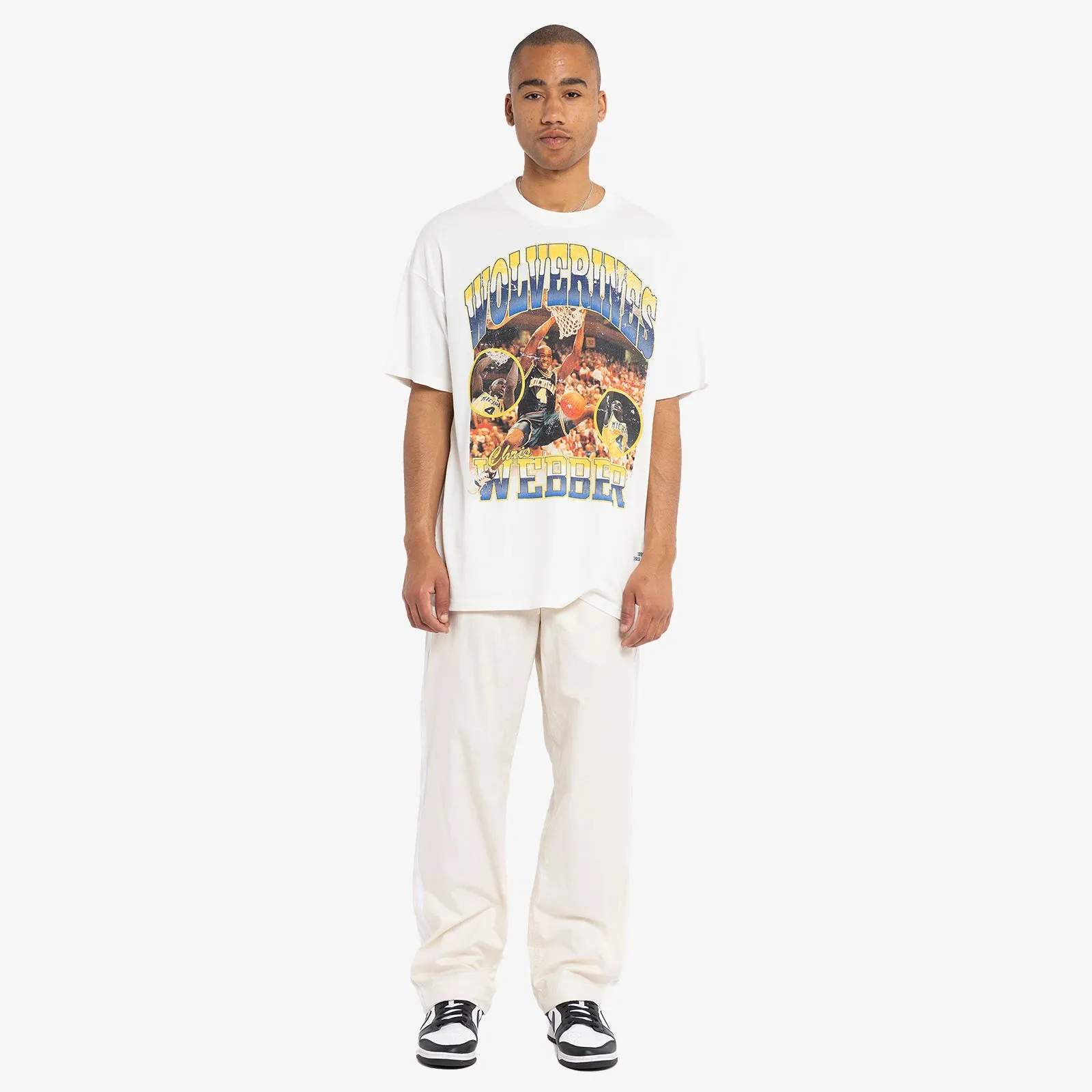Chris Webber Michigan Wolverines Dunk NCAA Tee - Vintage White