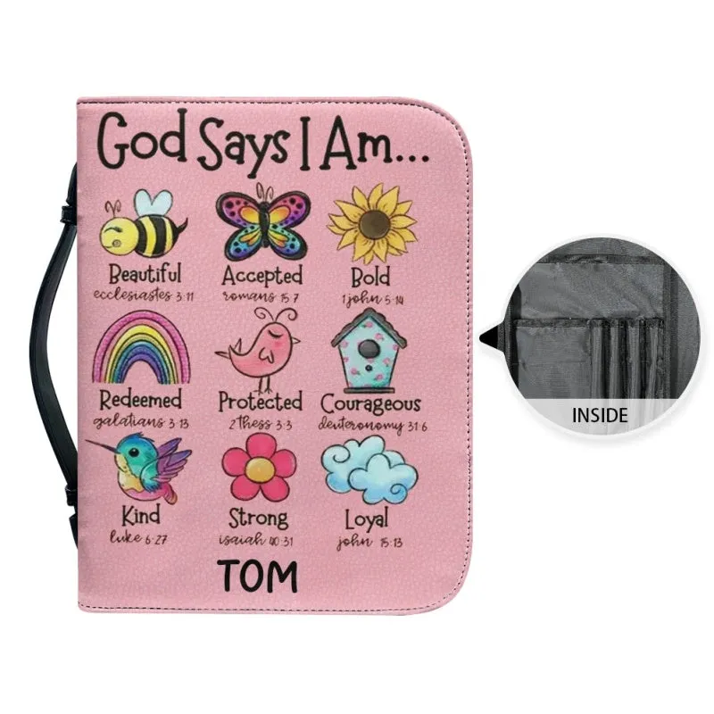 Christianartbag Bible Cover for Children, GOD Says I Am Bible Cover for Children, Cute Animal Bible Cover, Personalized Bible Cover, Bible Cover For Kids, Christian Gifts for Kids, CABCK01191023