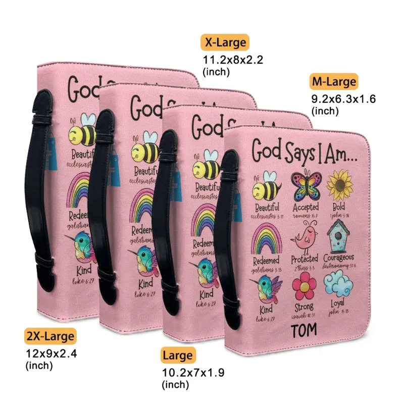 Christianartbag Bible Cover for Children, GOD Says I Am Bible Cover for Children, Cute Animal Bible Cover, Personalized Bible Cover, Bible Cover For Kids, Christian Gifts for Kids, CABCK01191023