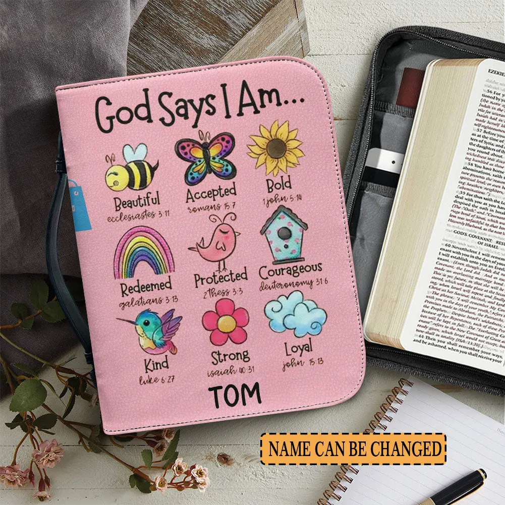 Christianartbag Bible Cover for Children, GOD Says I Am Bible Cover for Children, Cute Animal Bible Cover, Personalized Bible Cover, Bible Cover For Kids, Christian Gifts for Kids, CABCK01191023