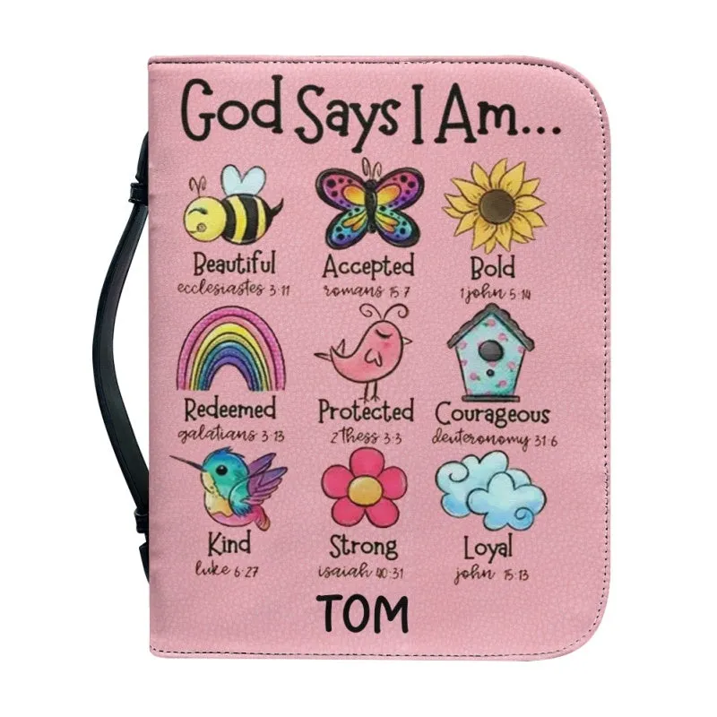 Christianartbag Bible Cover for Children, GOD Says I Am Bible Cover for Children, Cute Animal Bible Cover, Personalized Bible Cover, Bible Cover For Kids, Christian Gifts for Kids, CABCK01191023