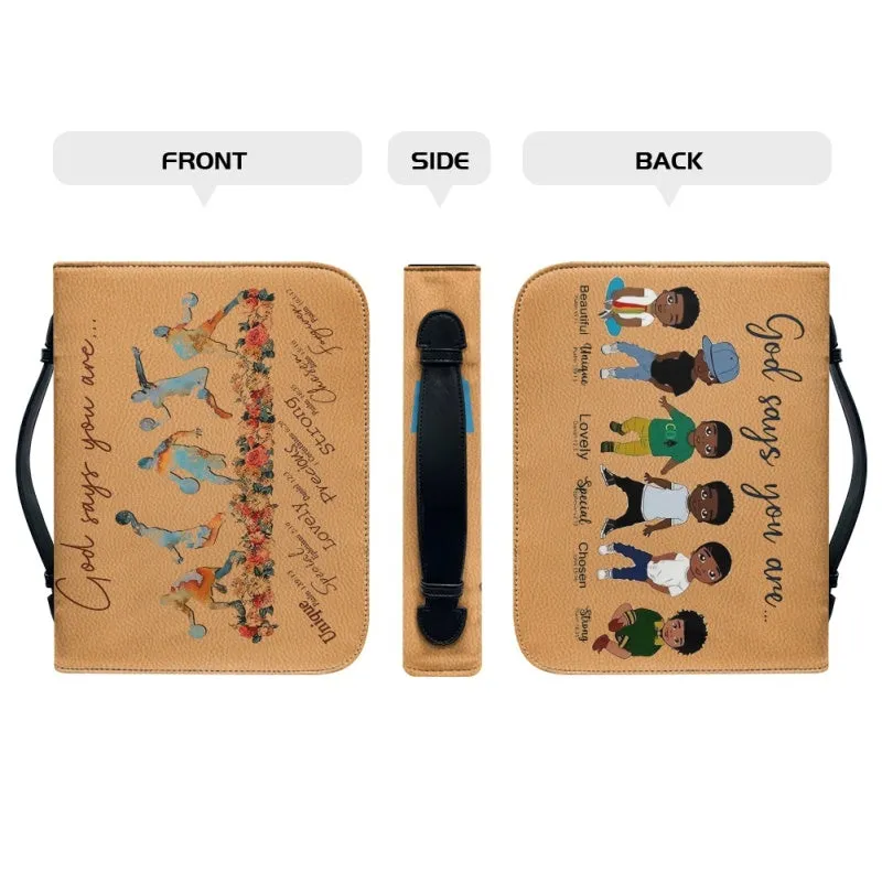 Christianartbag Bible Cover for Children, GOD Says You Are Bible Cover for Children, African Boys Bible Cover, Personalized Bible Cover, Bible Cover For Kids, Christian Gifts for Kids, CABCK03191023