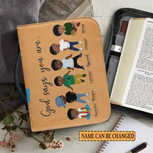 Christianartbag Bible Cover for Children, GOD Says You Are Bible Cover for Children, African Boys Bible Cover, Personalized Bible Cover, Bible Cover For Kids, Christian Gifts for Kids, CABCK03191023