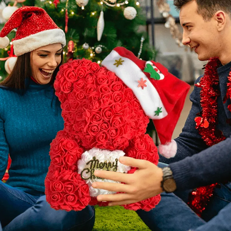 Christmas Hug Rose Bear – A Thoughtful Holiday Gift