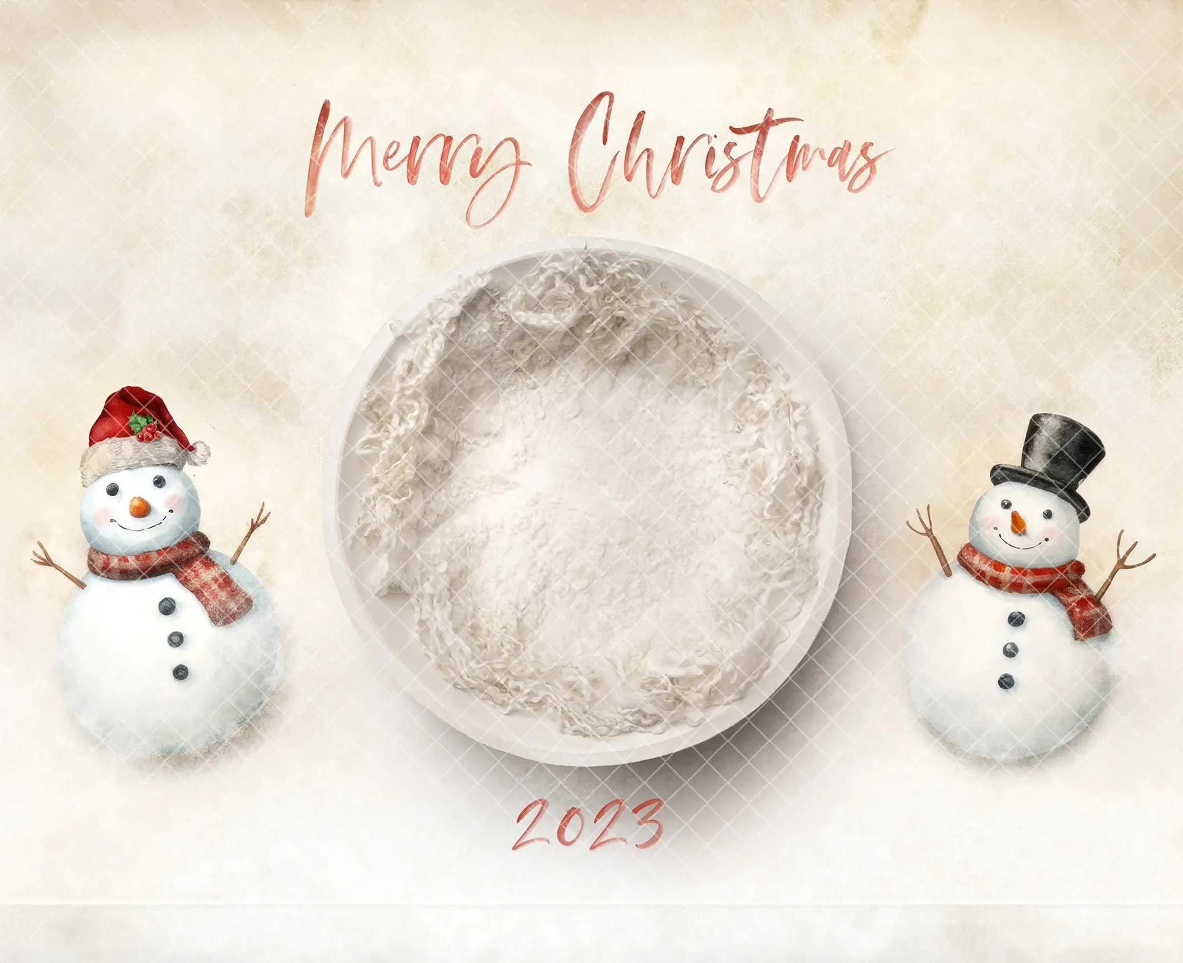 Christmas Snowman Watercolor Digital Background