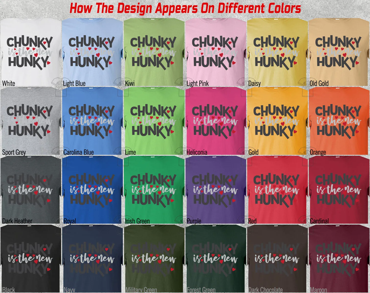 Chunky Hunky Happy Valentine's Day Heart Friends Girlfriend Boyfriend Wife Husband Family Gift Unisex T-Shirt