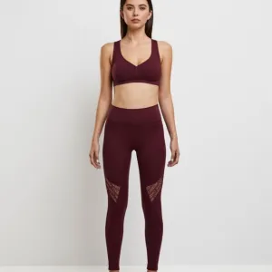 CIAOGYM All Over Me Bordeaux Sport Bra. Made in Italy. Size M
