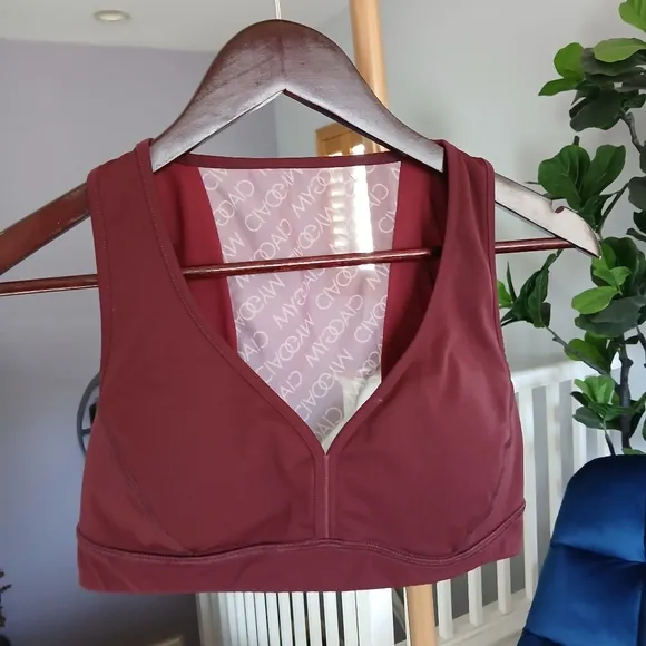 CIAOGYM All Over Me Bordeaux Sport Bra. Made in Italy. Size M