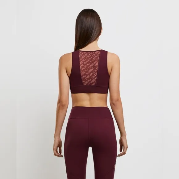 CIAOGYM All Over Me Bordeaux Sport Bra. Made in Italy. Size M