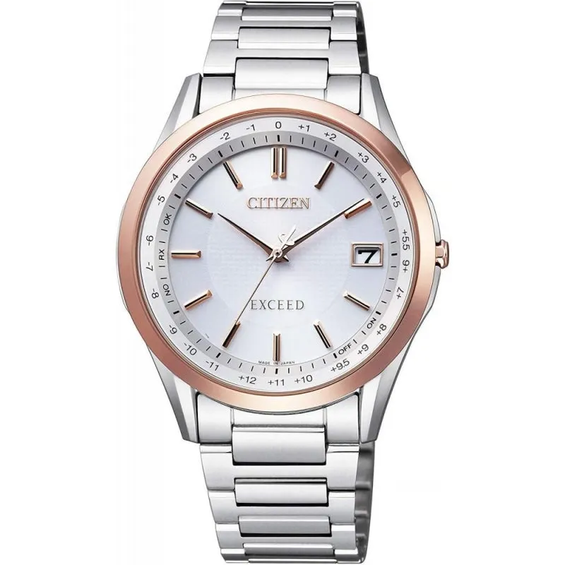 CITIZEN CB1114-52A  EXCEED eco-drive radio clock pair men's Watch