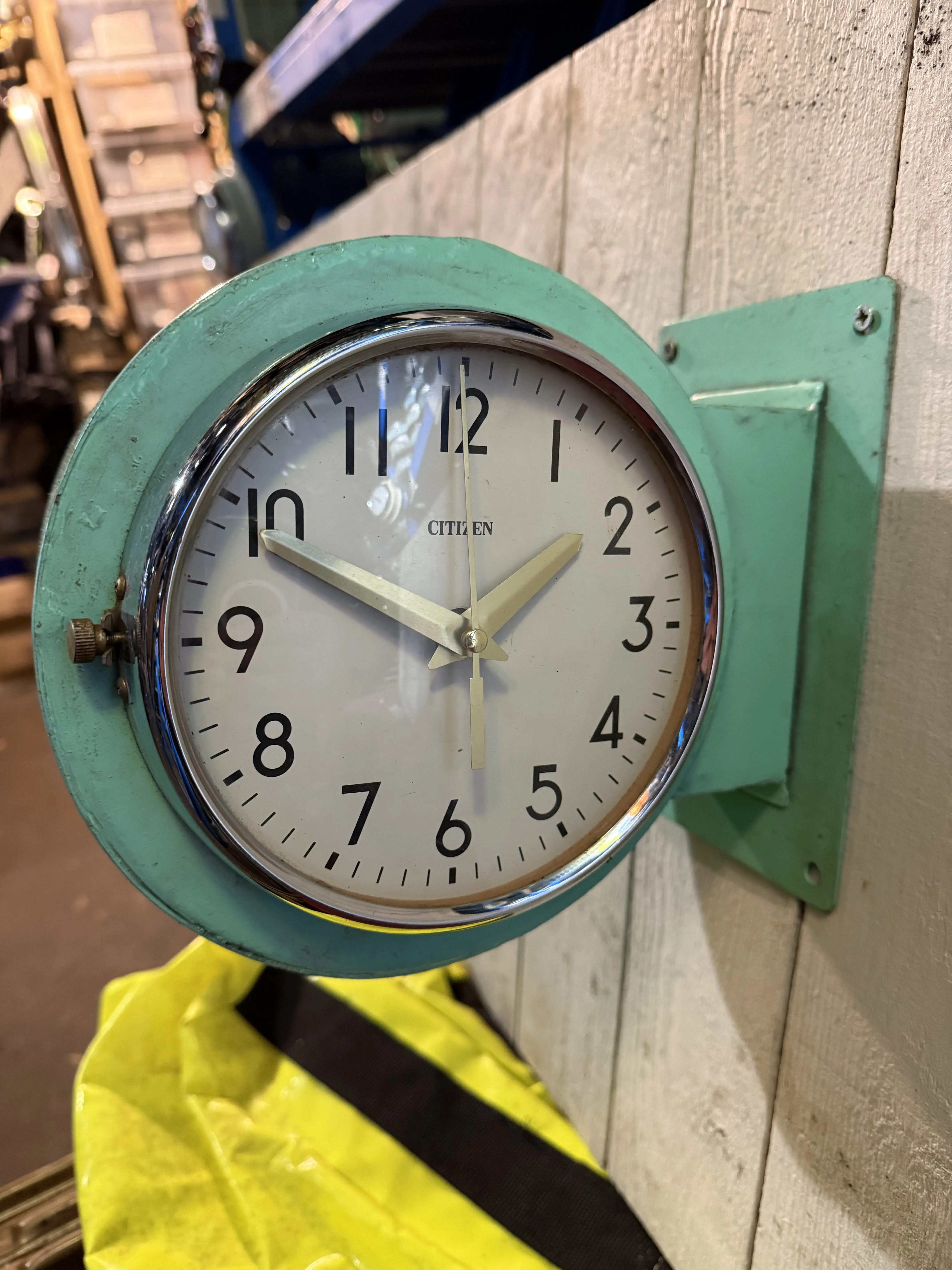 Citizen Maritime Double sided Vintage Wall Clock Green Marine Salvage