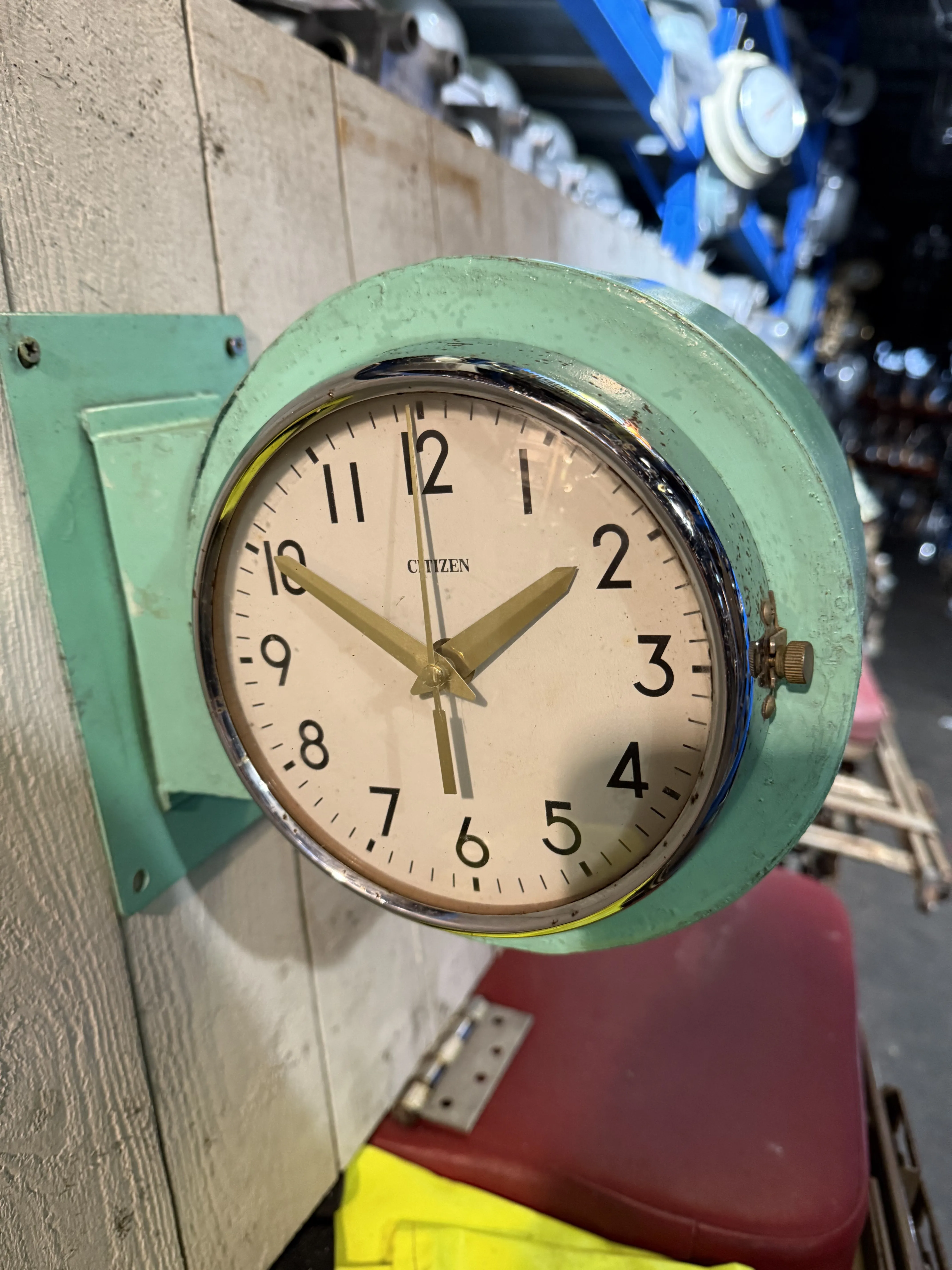 Citizen Maritime Double sided Vintage Wall Clock Green Marine Salvage