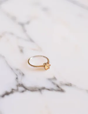 Citrine Solitaire Ring Set in Sterling Silver