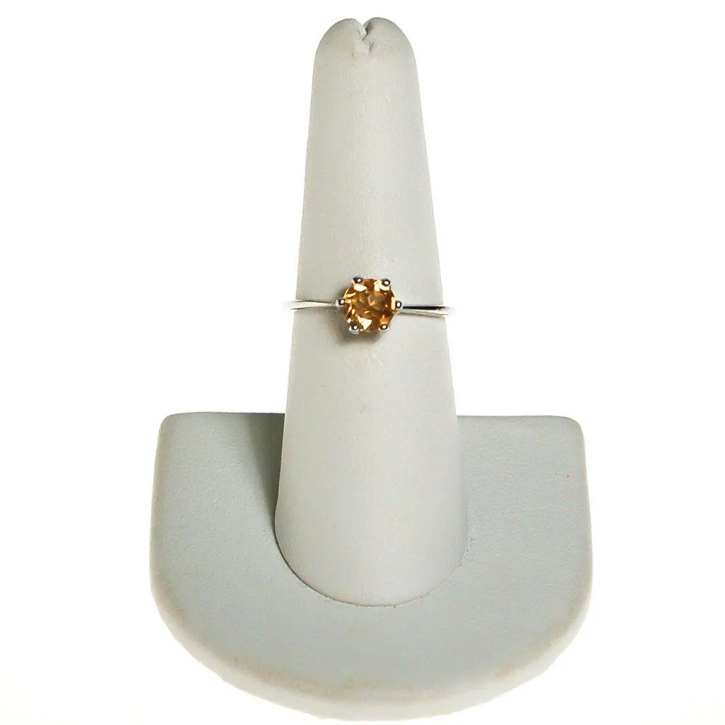Citrine Solitaire Ring Set in Sterling Silver