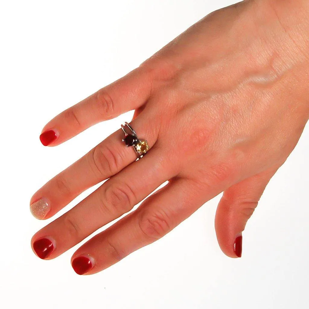 Citrine Solitaire Ring Set in Sterling Silver