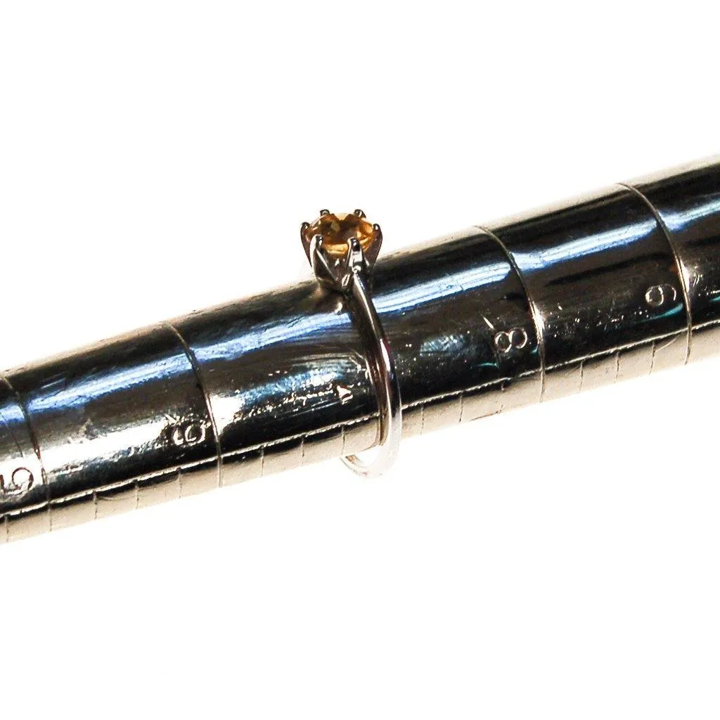Citrine Solitaire Ring Set in Sterling Silver