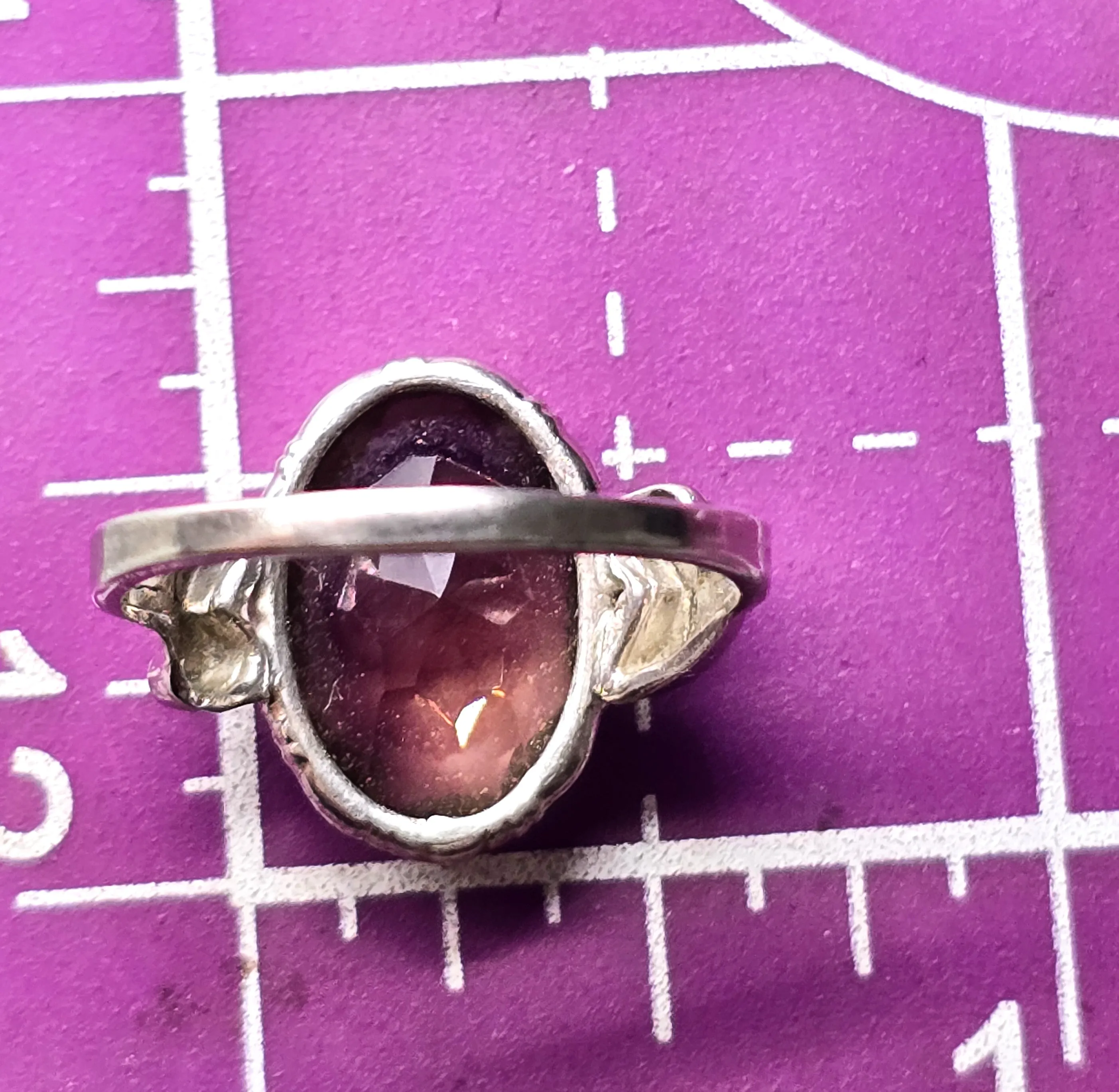 Clark and Coombs Smoky Quartz antique Art Deco sterling silver ring size 7.5