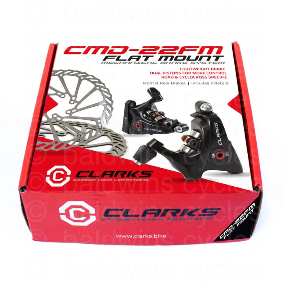 Clarks CMD-22 Flat Mount Mechanical F&R 160/140 Brakeset