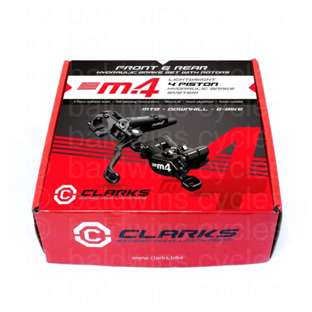 Clarks M-Series M4 Hydraulic 4-Piston F&R Disc Brake 180/160mm