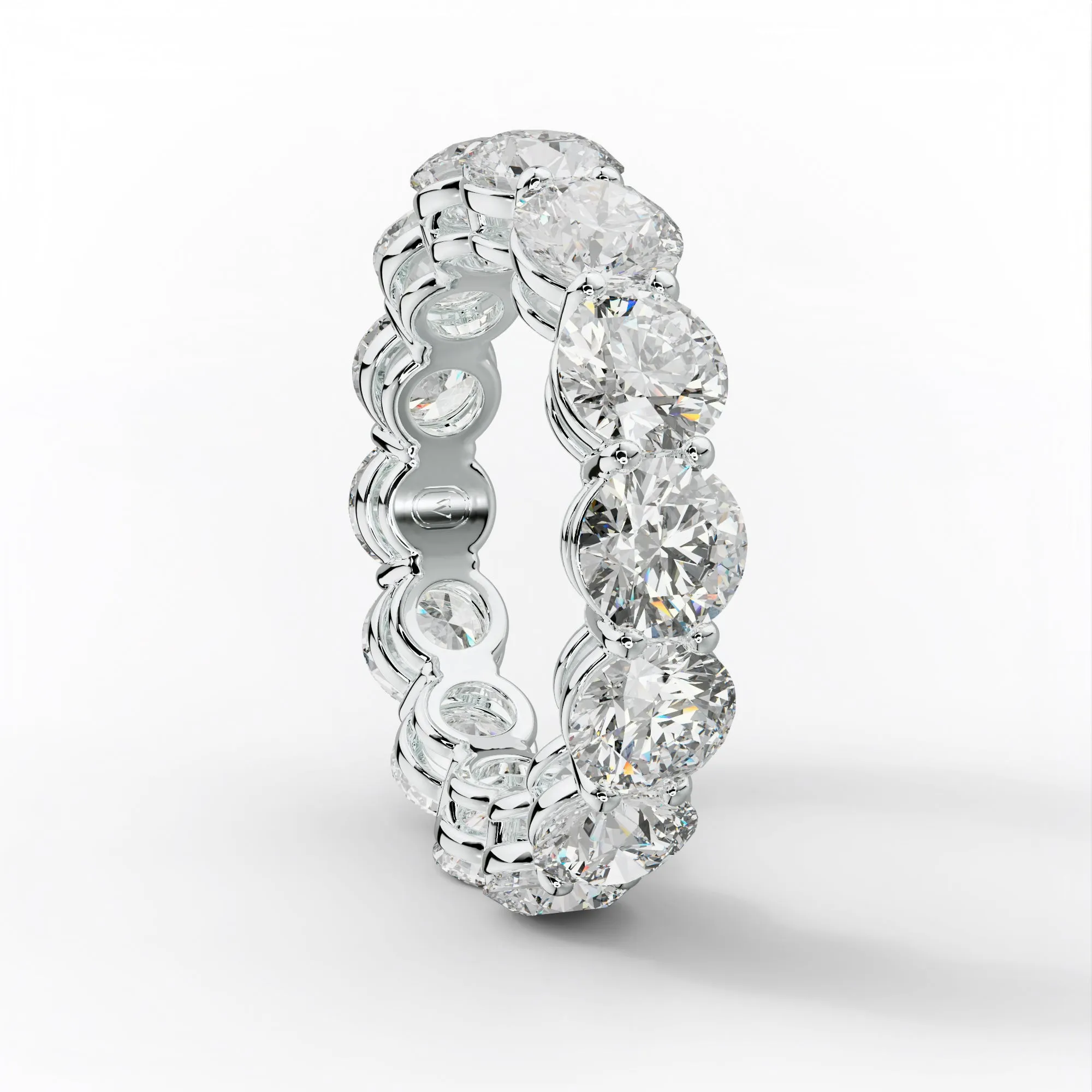 Classic 6.0 Carat Round Diamond Eternity Band Shared Prong