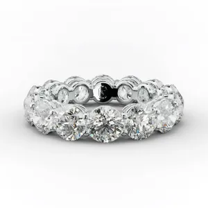 Classic 6.0 Carat Round Diamond Eternity Band Shared Prong