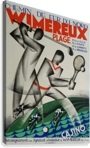 Classic Retro Golf Artwork-GOLF WIMEREUX PLAGE