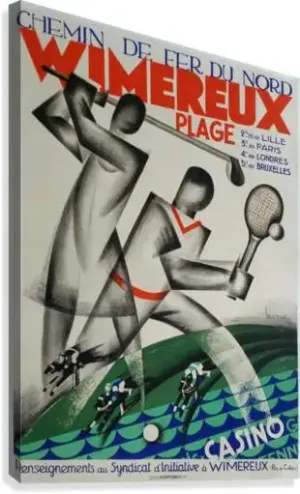 Classic Retro Golf Artwork-GOLF WIMEREUX PLAGE