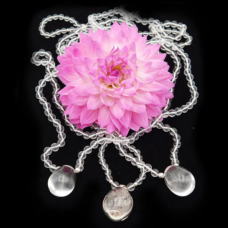 Clear Quartz Pure Crystal Yoni Egg Small Mala - Luxe Collection