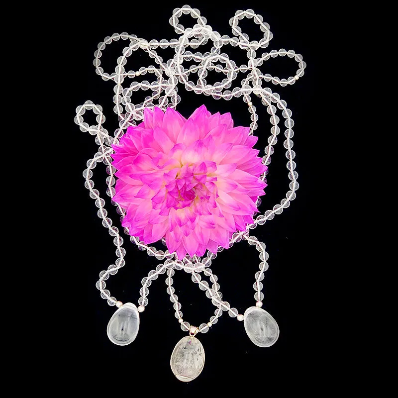 Clear Quartz Pure Crystal Yoni Egg Small Mala - Luxe Collection