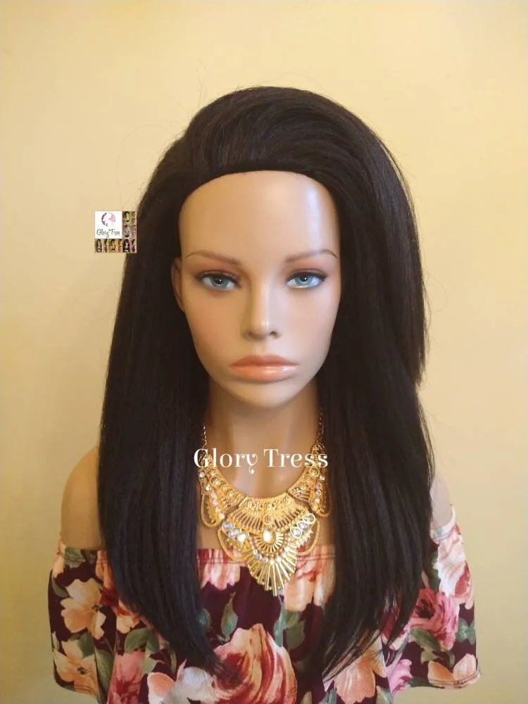 CLEARANCE // Half Wig - Free Handmade Crochet Headband - Yaki Straight Half Wig - Beginner  Friendly Wig, Glory Tress  // LUXURY