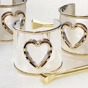 Cody - Handcast Horseshoe Heart and Hammered Sterling Silver & Brass Ponytail Cuff