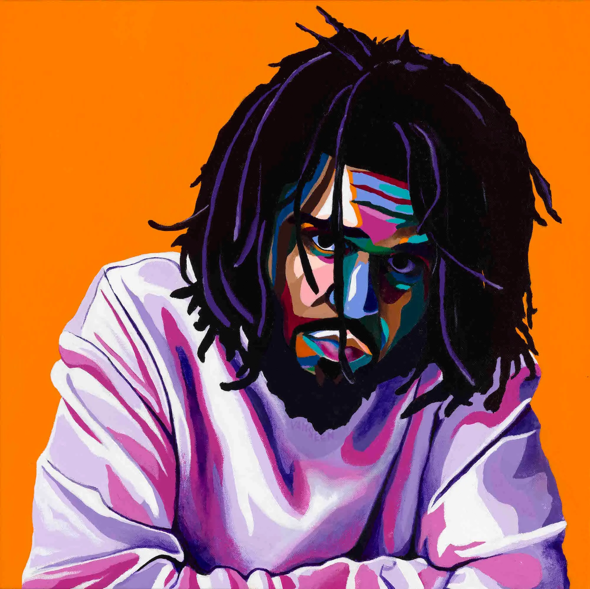 Cole World - J. Cole portrait art - Limited Edition Giclee Art Prints & Wall Decor - Vakseen Art