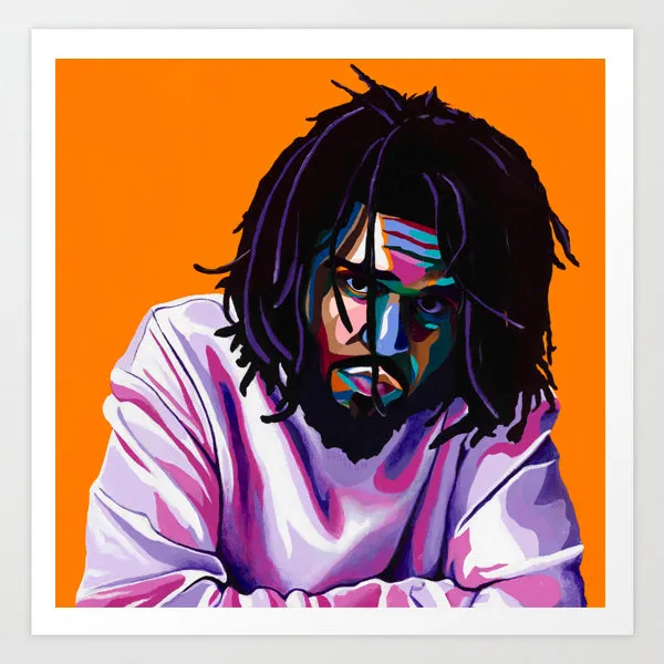Cole World - J. Cole portrait art - Limited Edition Giclee Art Prints & Wall Decor - Vakseen Art