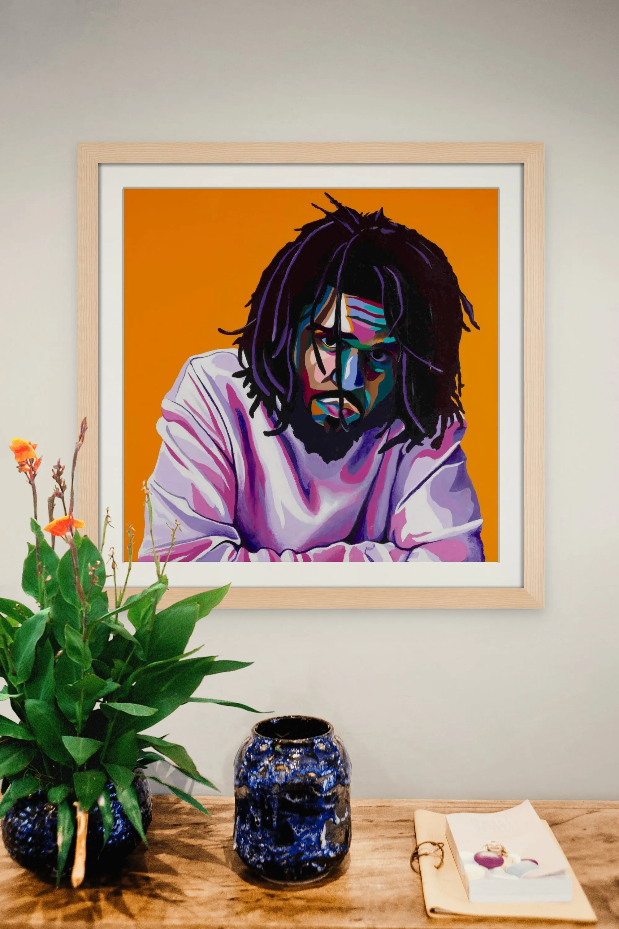 Cole World - J. Cole portrait art - Limited Edition Giclee Art Prints & Wall Decor - Vakseen Art