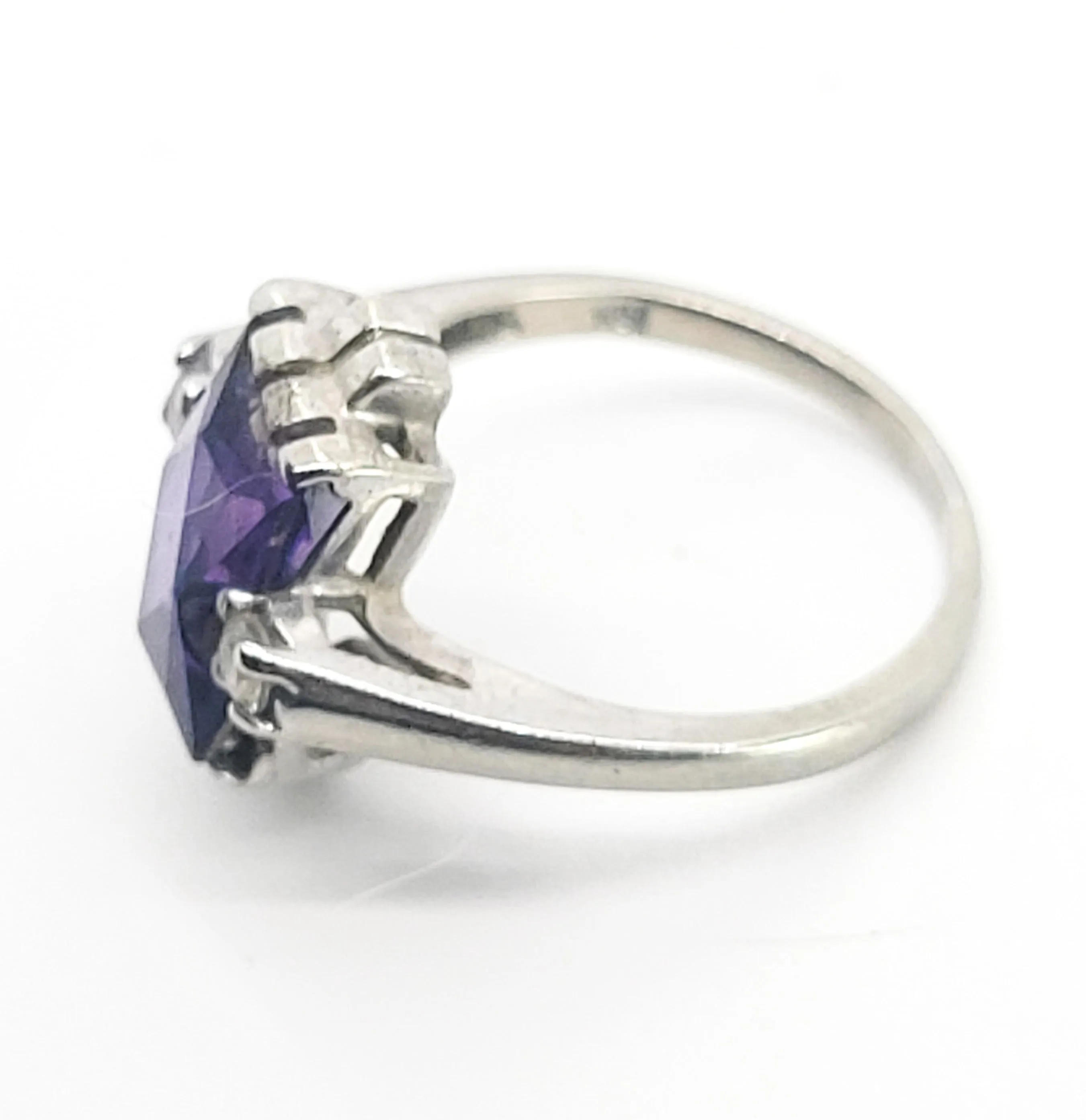 Color change Sapphire and Quartz 10kt white gold ring size 6