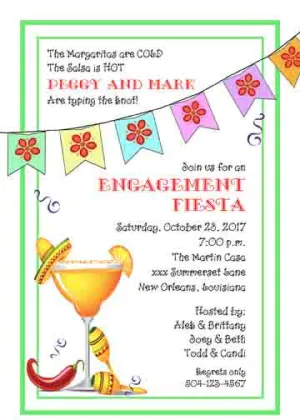 COLORFUL BANNER AND MARGARITA CUSTOM INVITATION