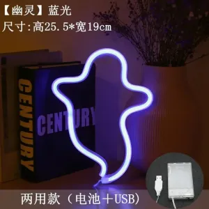 Colorful Bat Led Neon Sign Light Holiday Xmas Halloween Party Wedding Decorations Kids Room Night Lamp Home Wall Decor Bar