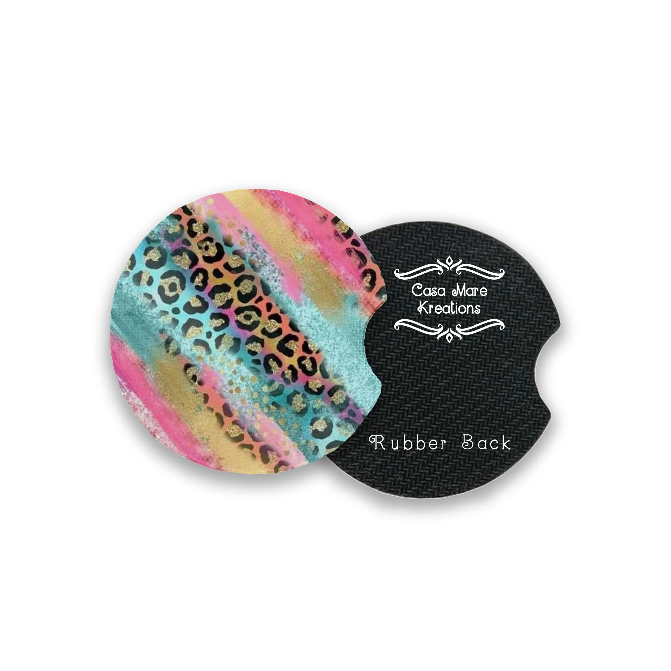 Colorful Cheetah 2.75" Car Coasters
