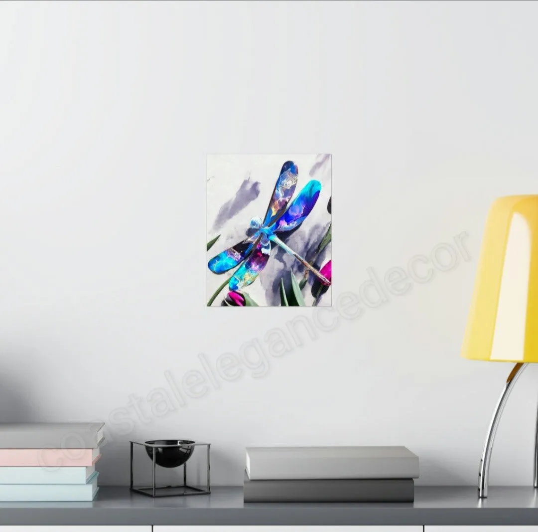 Colorful Dragonfly Museum Grade Poster Print Matte