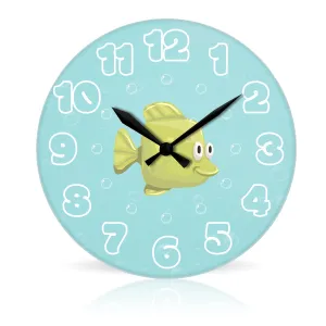 Colorful Fish <br>Round Acrylic Wall Clock 10.75"