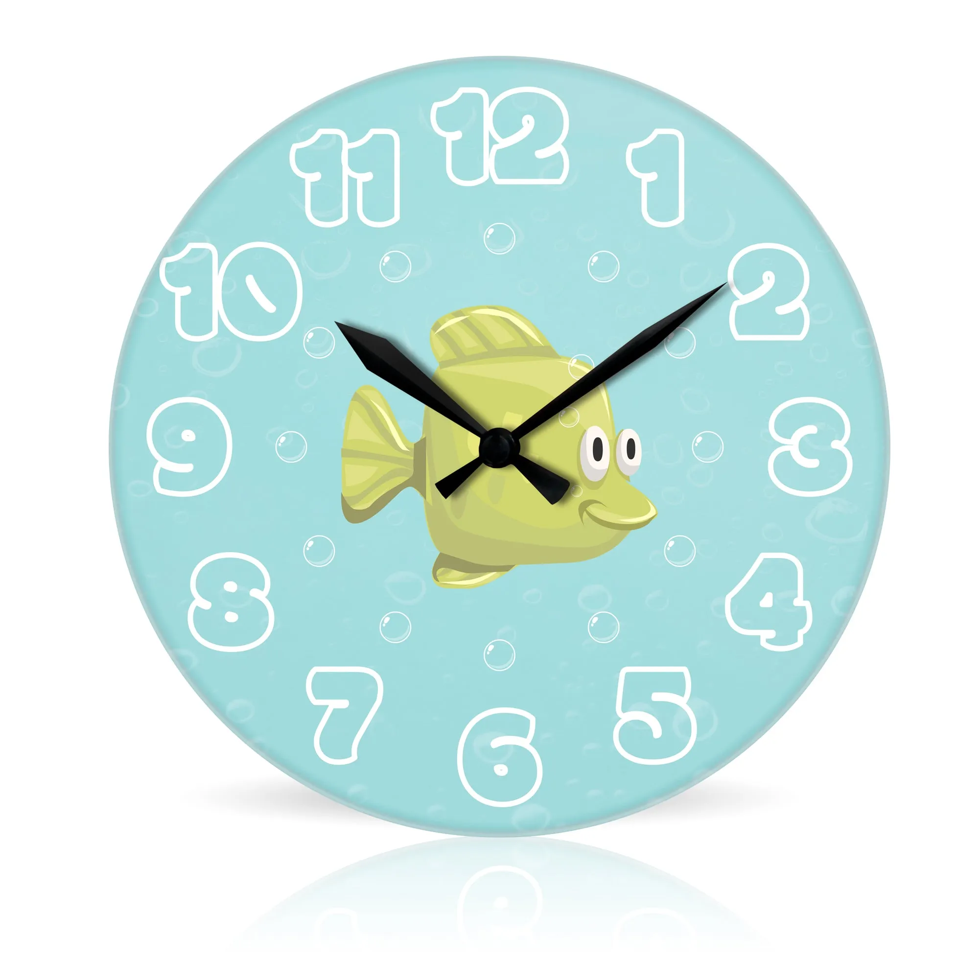 Colorful Fish <br>Round Acrylic Wall Clock 10.75"