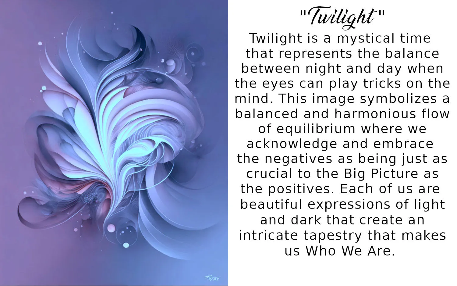 Contemporary Abstract Art Print in Blue Violet with Positive Energy and Symbolism - "Twilight"