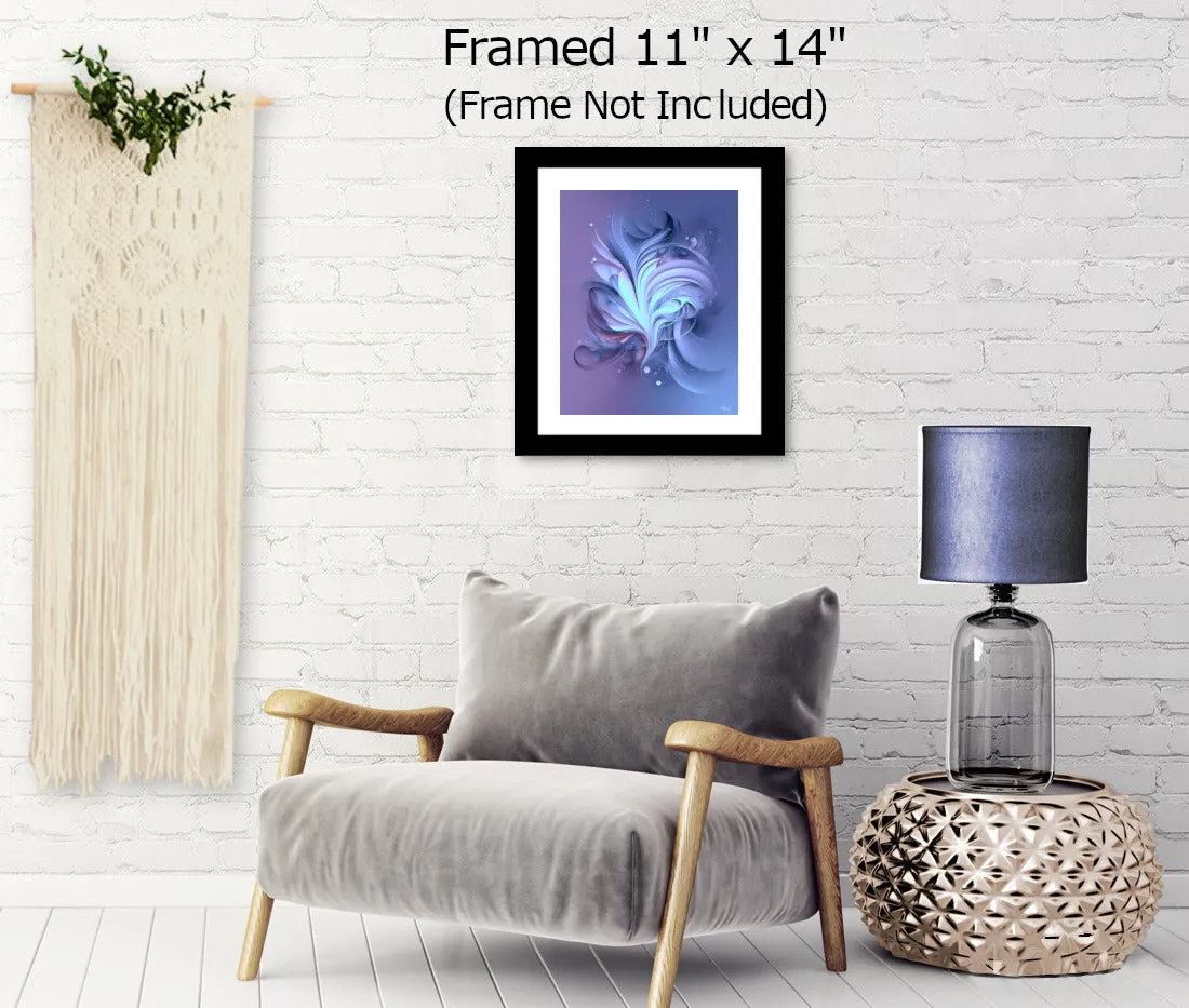 Contemporary Abstract Art Print in Blue Violet with Positive Energy and Symbolism - "Twilight"