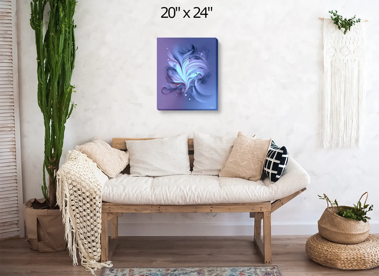 Contemporary Abstract Art Print in Blue Violet with Positive Energy and Symbolism - "Twilight"
