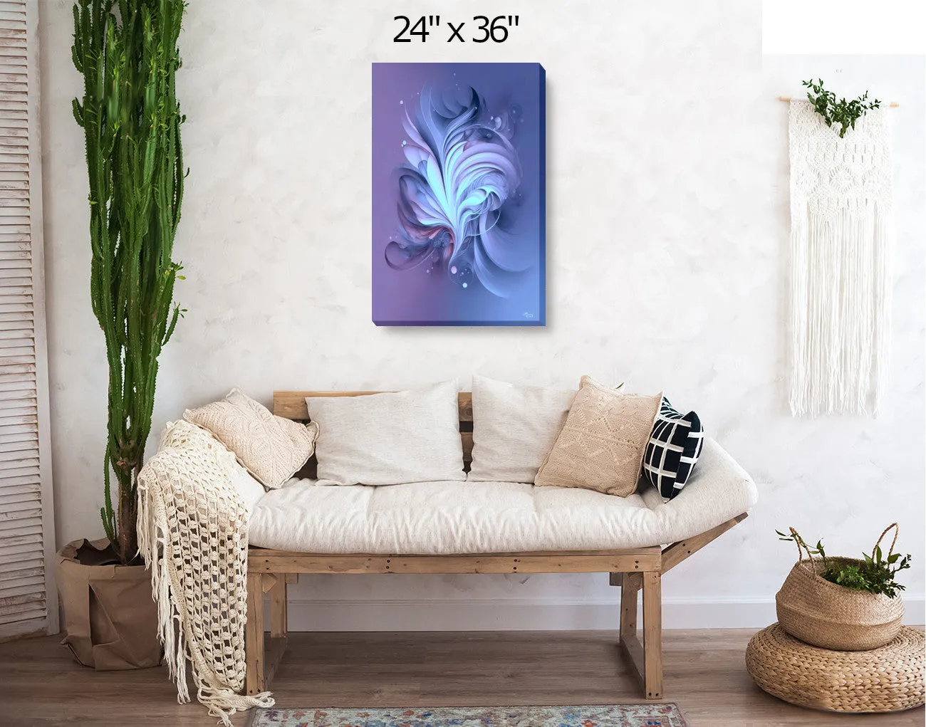 Contemporary Abstract Art Print in Blue Violet with Positive Energy and Symbolism - "Twilight"