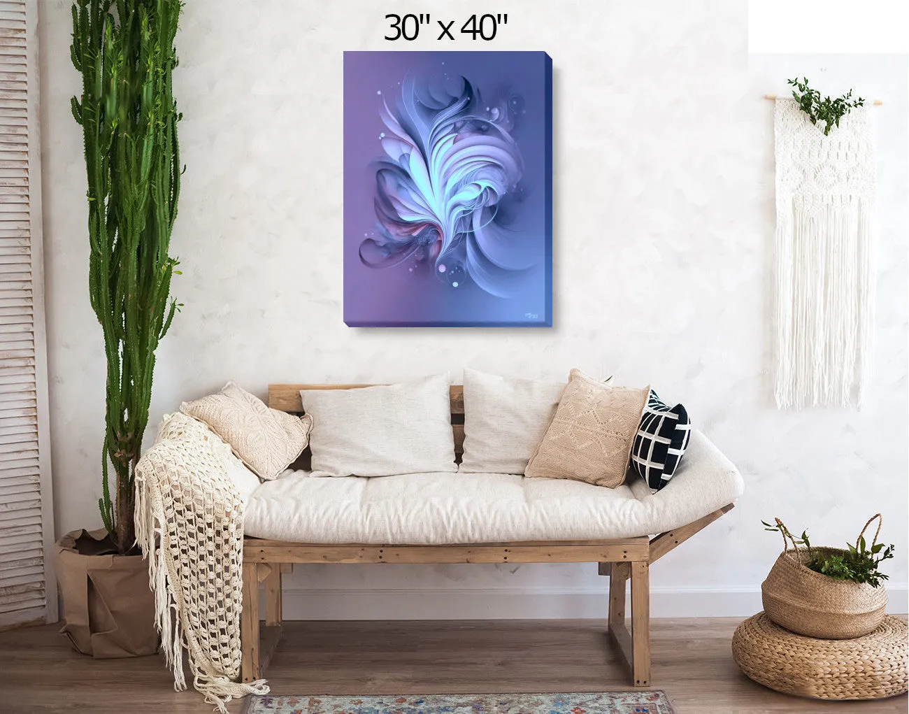 Contemporary Abstract Art Print in Blue Violet with Positive Energy and Symbolism - "Twilight"