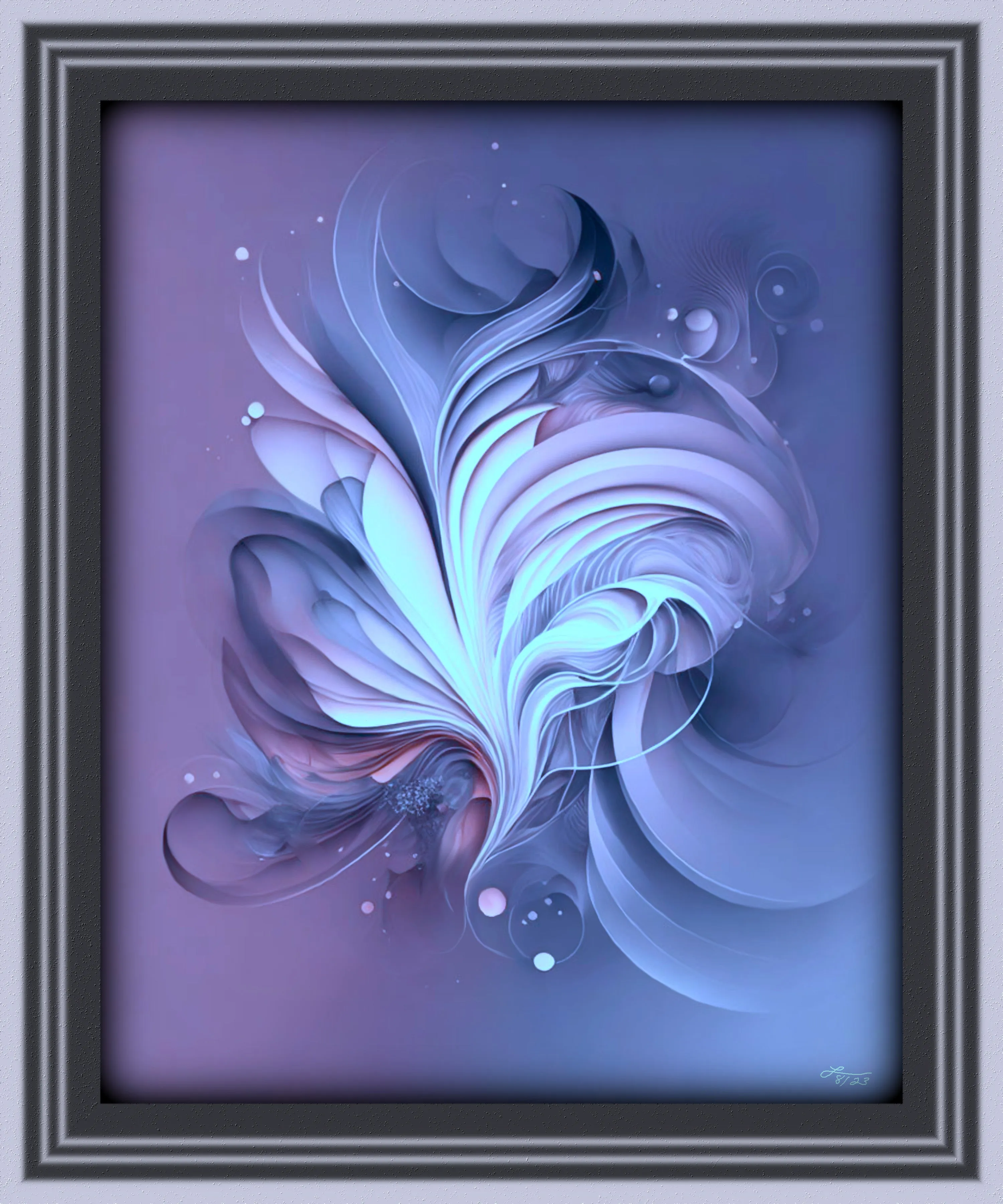 Contemporary Abstract Art Print in Blue Violet with Positive Energy and Symbolism - "Twilight"