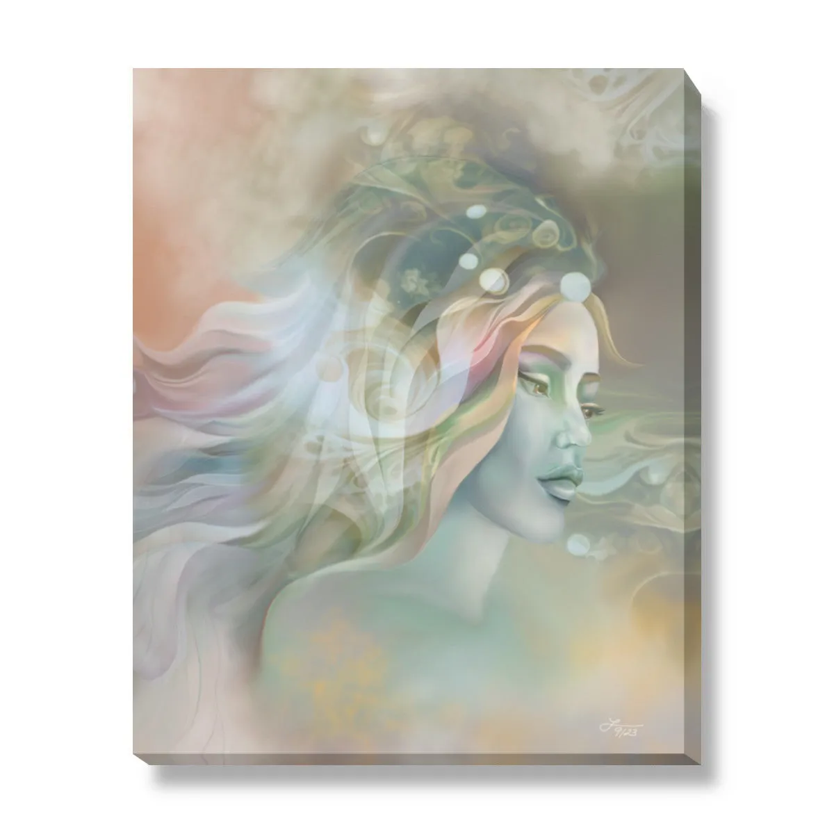 Contemporary Abstract Art Print, Pastel Warm Colors, Ethereal Goddess with Symbolism - "Pele"