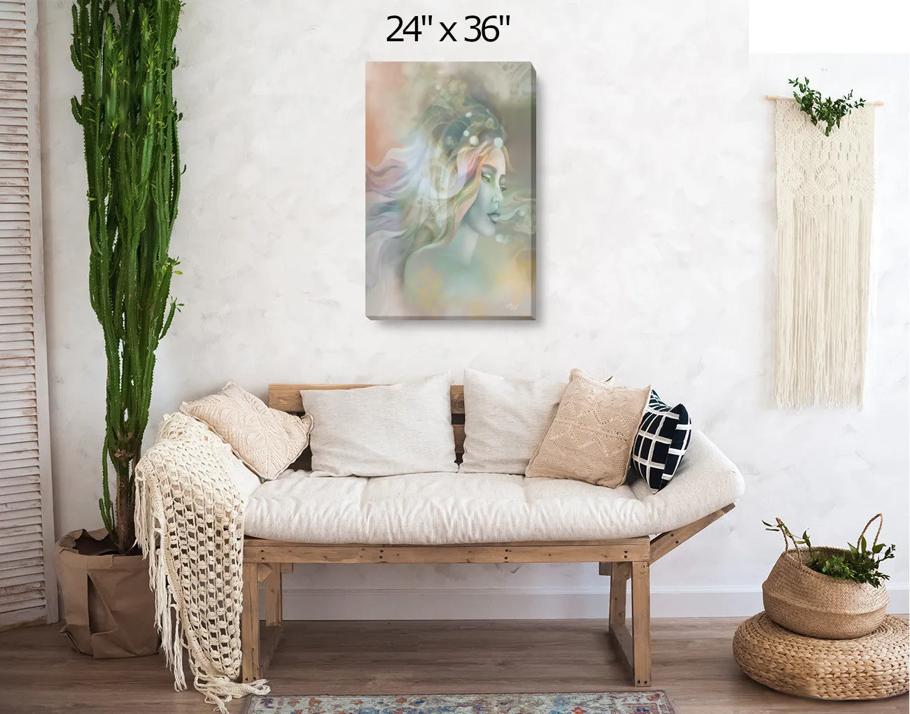 Contemporary Abstract Art Print, Pastel Warm Colors, Ethereal Goddess with Symbolism - "Pele"