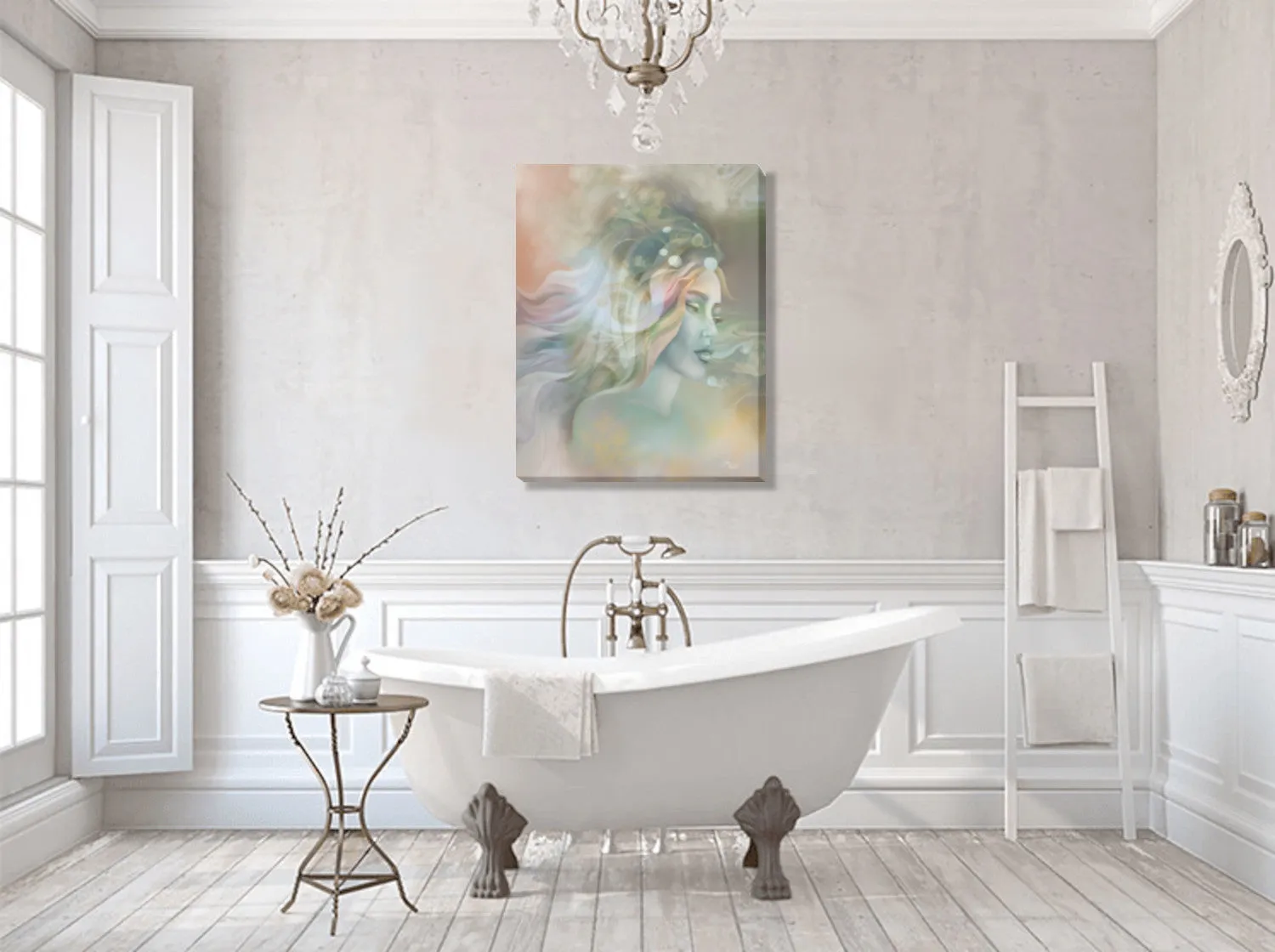 Contemporary Abstract Art Print, Pastel Warm Colors, Ethereal Goddess with Symbolism - "Pele"